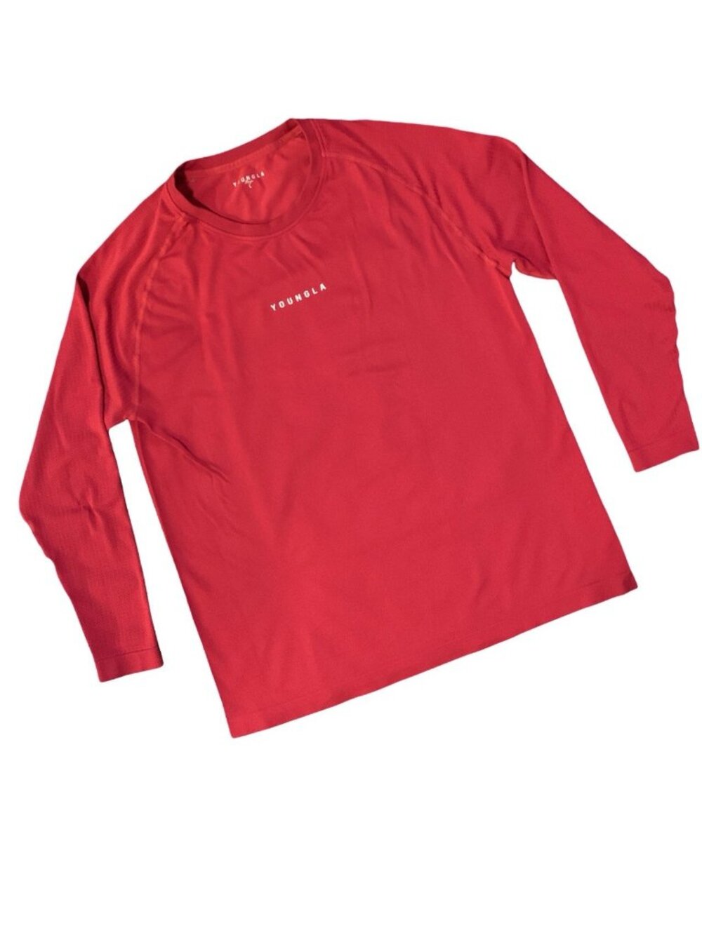 YoungLA New Gen Compression Shirt Mens Large Red Long Sleeve Athletic Training
